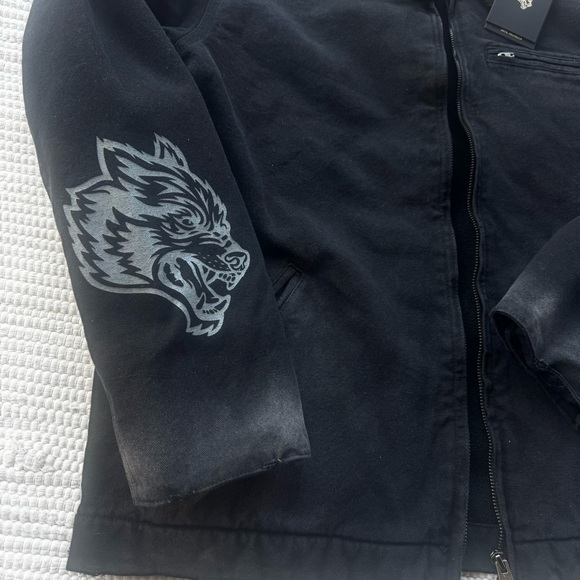 Darc Sport “Been Through It Hard Work” Zip Jacket – Distressed Blackout - Picture 3 of 16